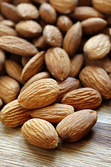 Image showing Macro shot of  almonds