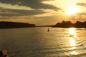 Image showing Sun set in Danube Delta