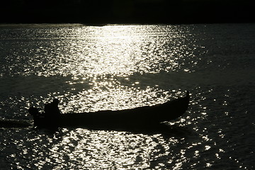 Image showing Sun set in Danube Delta