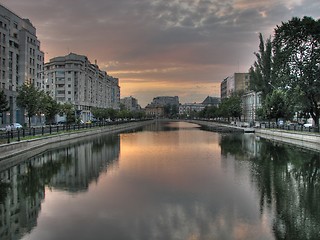 Image showing Sun set in Bucharest