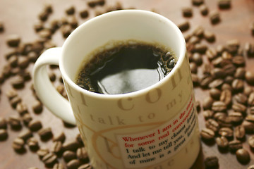 Image showing Freshly poured cup of coffee