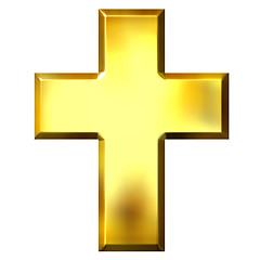 Image showing 3D Golden Cross