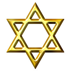 Image showing 3D Golden Star of David