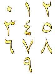 Image showing 3D Golden Arabic Numbers