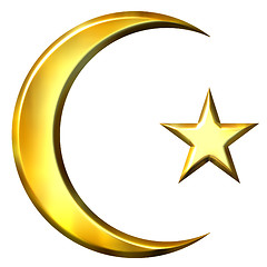 Image showing 3D Golden Islamic Symbol