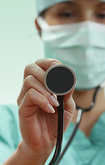 Image showing Female doctor with stethoscope