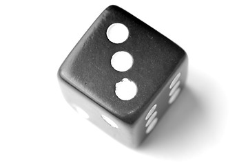 Image showing Black Die 3 - Three at top