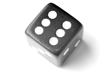 Image showing Black Die 6 - Six at top