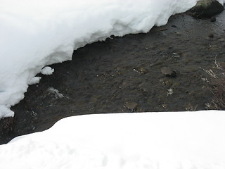 Image showing River braking through the snow