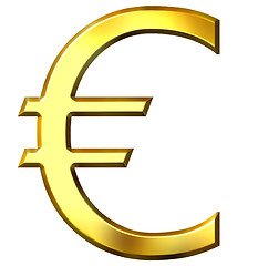 Image showing 3D Golden Euro Symbol