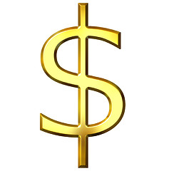 Image showing 3D Golden Dollar Symbol