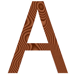 Image showing Wooden Letter A