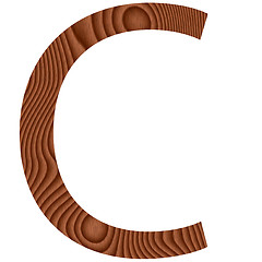 Image showing Wooden Letter C