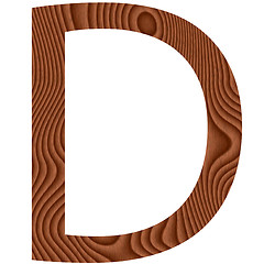 Image showing Wooden Letter D