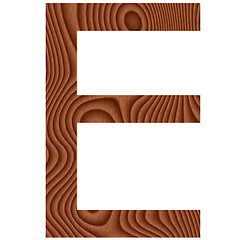 Image showing Wooden Letter E