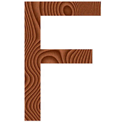 Image showing Wooden Letter F