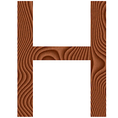 Image showing Wooden Letter H