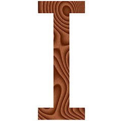 Image showing Wooden Letter I