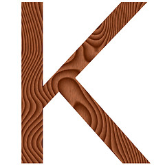 Image showing Wooden Letter K