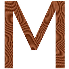 Image showing Wooden Letter M