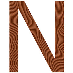 Image showing Wooden Letter N