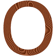 Image showing Wooden Letter O