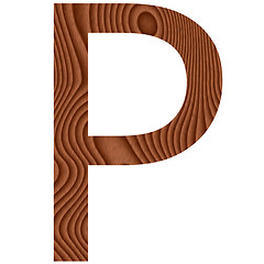 Image showing Wooden Letter P