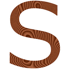 Image showing Wooden Letter S