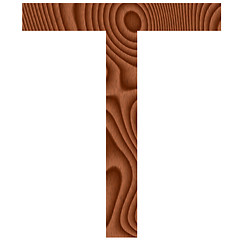 Image showing Wooden Letter T