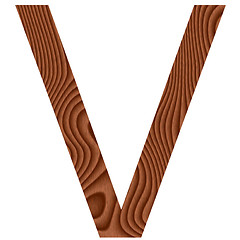 Image showing Wooden Letter V