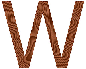 Image showing Wooden Letter W