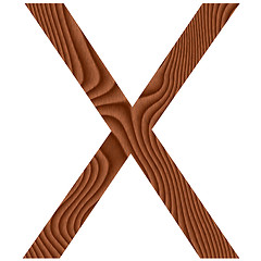 Image showing Wooden Letter X