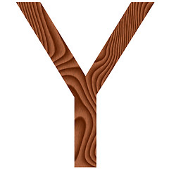 Image showing Wooden Letter Y