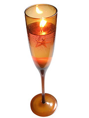 Image showing Candle in wineglass