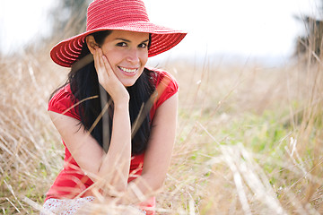 Image showing Beautiful summer woman outdoor