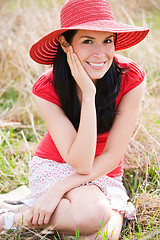 Image showing Beautiful summer woman outdoor