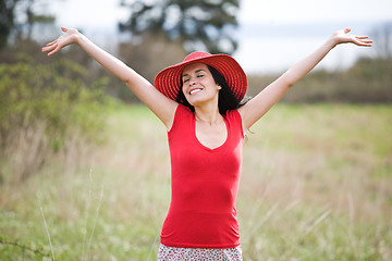 Image showing Beautiful summer woman outdoor