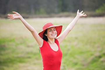 Image showing Beautiful summer woman outdoor