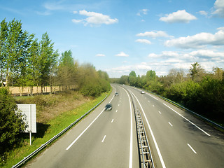 Image showing French motorway with cars motion blur