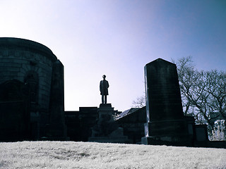 Image showing Old Calton cemetery in Edinburgh Scotland infrared picture