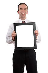 Image showing Man Holding Frame