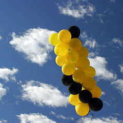 Image showing Yellow Black Ballons