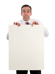 Image showing Man Holding Sheet Of Paper