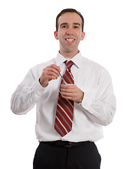 Image showing Businessman Eating Yogurt