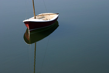 Image showing Red and White Boat