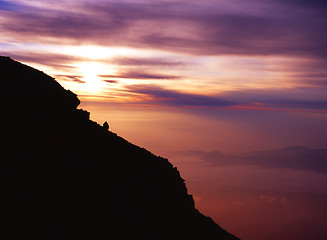 Image showing Sunrise from Mount Fuji