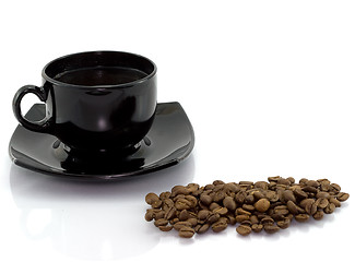 Image showing Cup and coffee beens