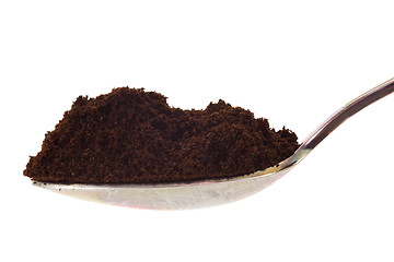 Image showing Spoon with ground cofee