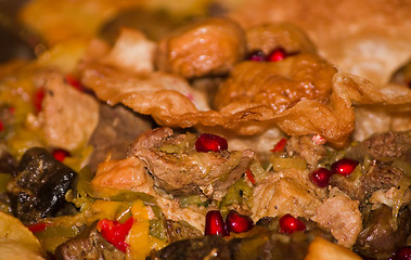 Image showing Caucasian fried meat with vegetables