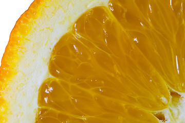 Image showing Cut slice of orange close-up